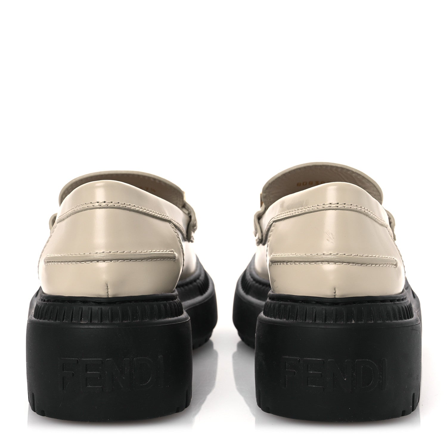 Fendi Vitello Abrasivato Fendigraphy 50mm Loafers 37.5 Blanco Babe 6 of 13