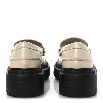 Fendi Vitello Abrasivato Fendigraphy 50mm Loafers 37.5 Blanco Babe 6 of 13