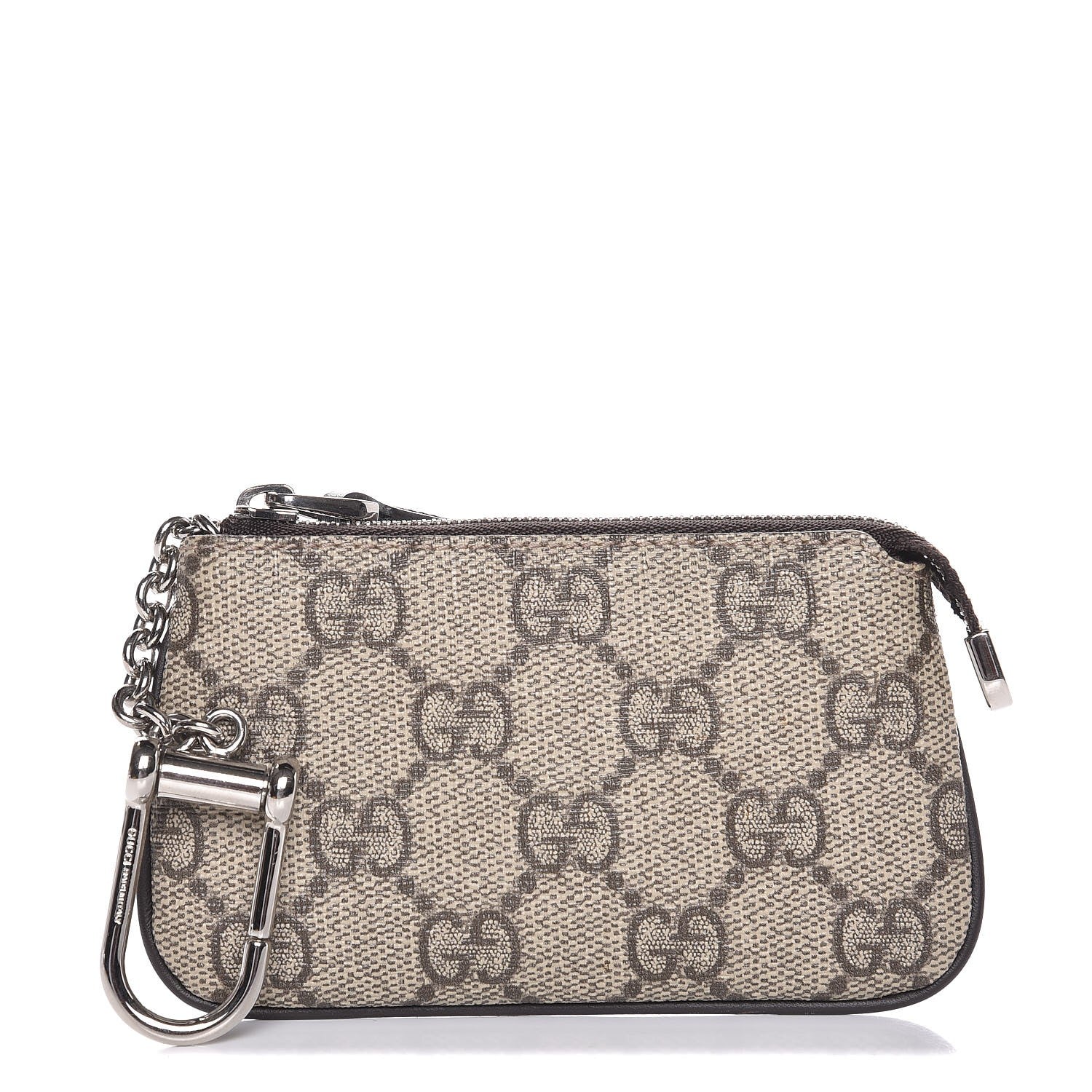 Gucci GG Supreme Monogram Selleria Key Case Beige Ebony Cocoa 1 of 11