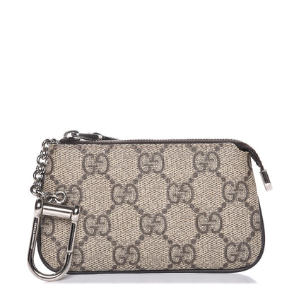 Gucci GG Supreme Monogram Selleria Key Case Beige Ebony Cocoa 1 of 11