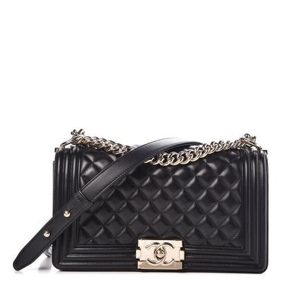 Chanel Lambskin Quilted Medium Boy Flap Black 1 of 8