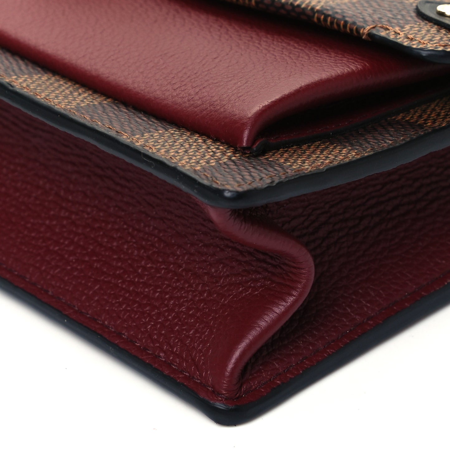 Damier Ebene Vavin Chain Wallet Red