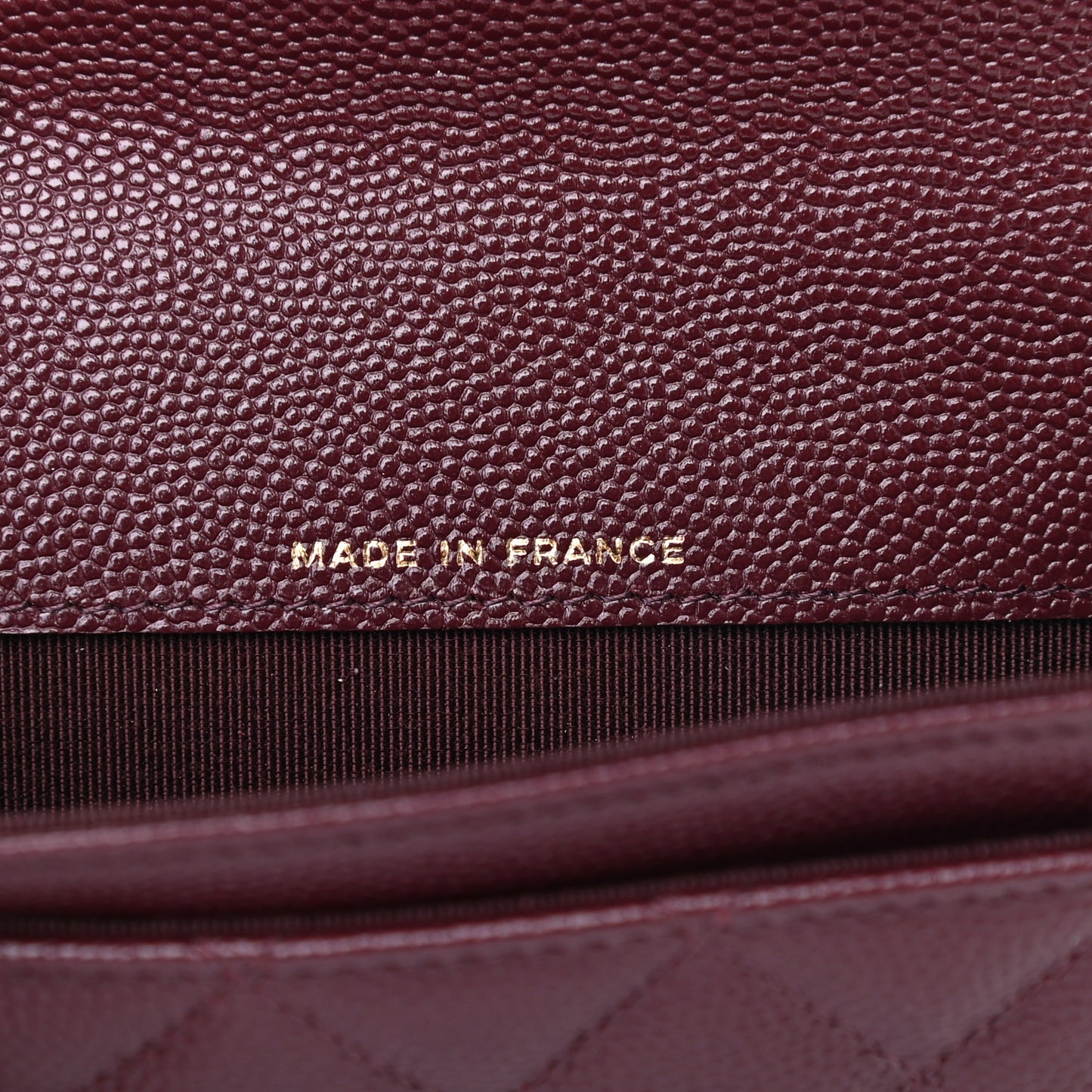 Iridescent Caviar Quilted Flap Card Holder Wallet Burgundy