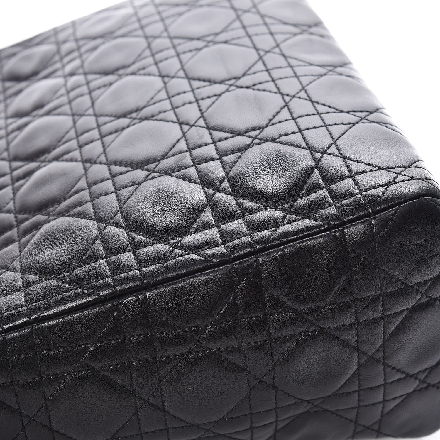 Christian Dior Lambskin Cannage Medium Lady Dior Black 15 of 17