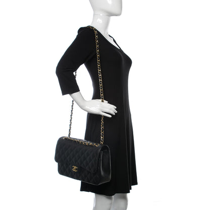 Chanel Caviar Quilted Jumbo Double Flap Black 2 of 9