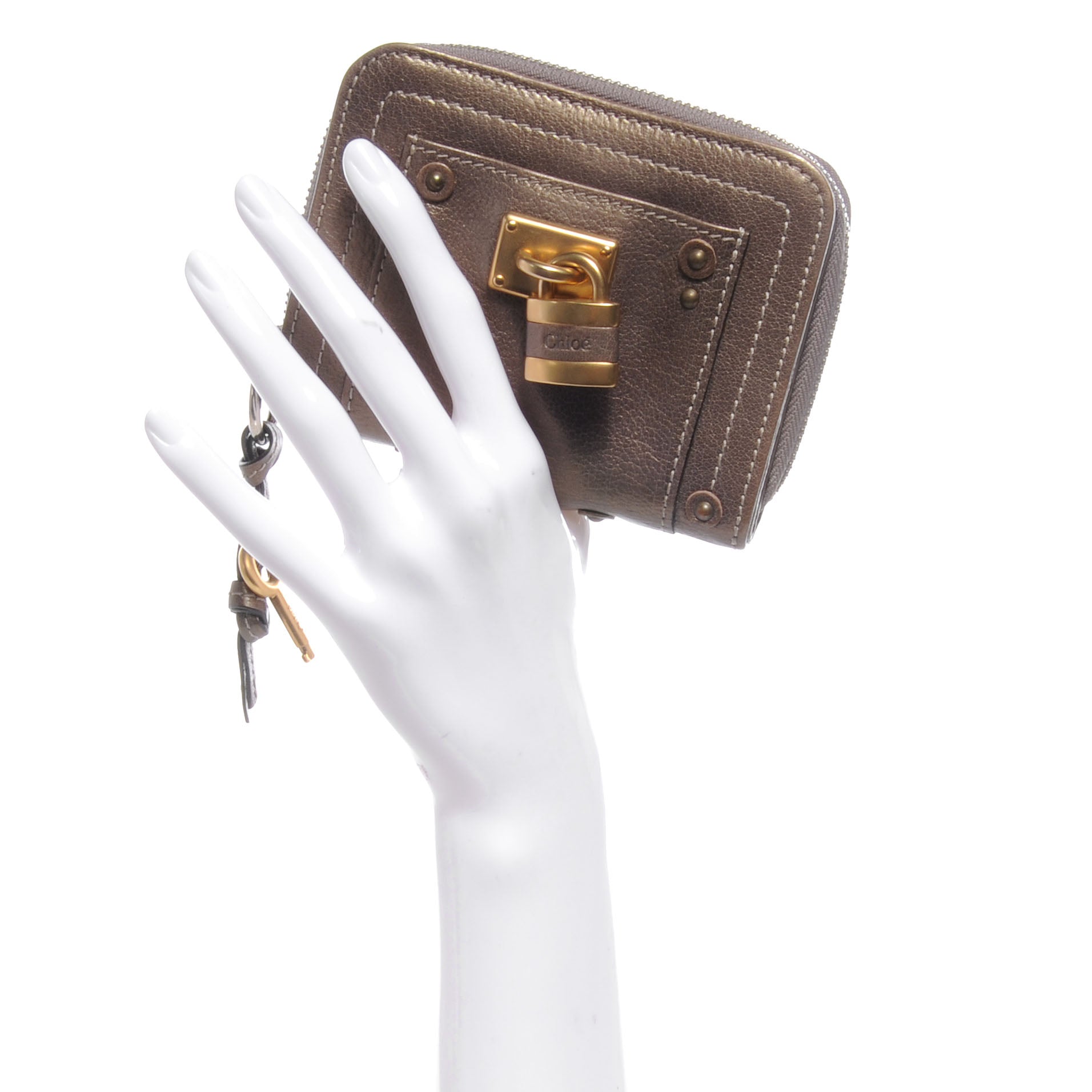 Chloe Leather Paddington French Wallet Metallic 2 of 8