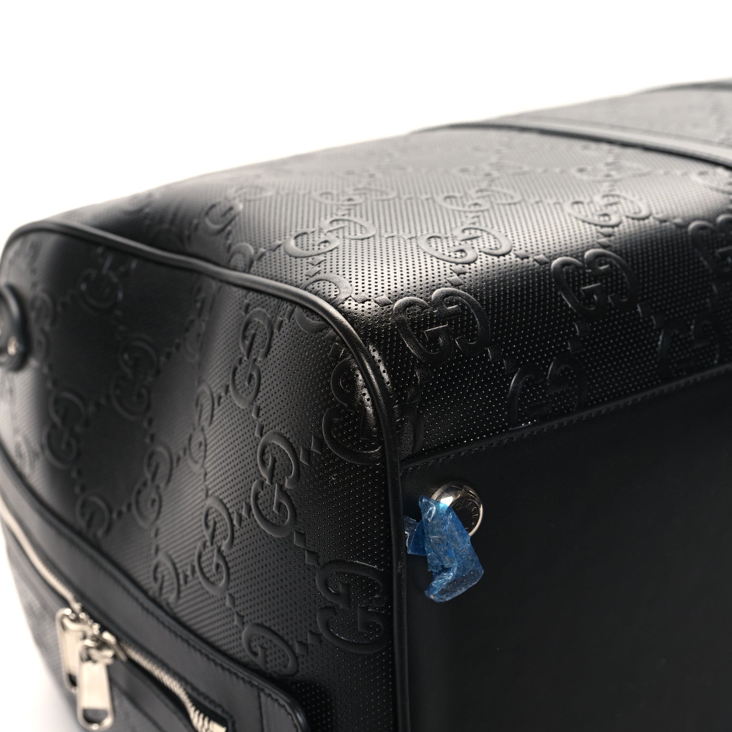 Gucci Calfskin GG Tennis Embossed Large Duffle Bag Black 8 of 11