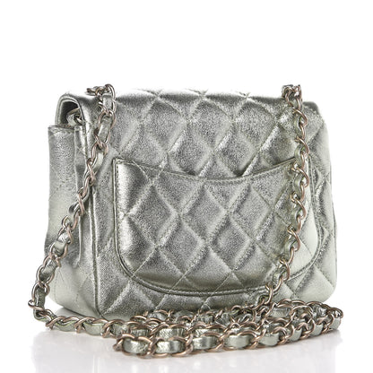 Chanel Metallic Lambskin Quilted Mini Square Flap Green 3 of 8