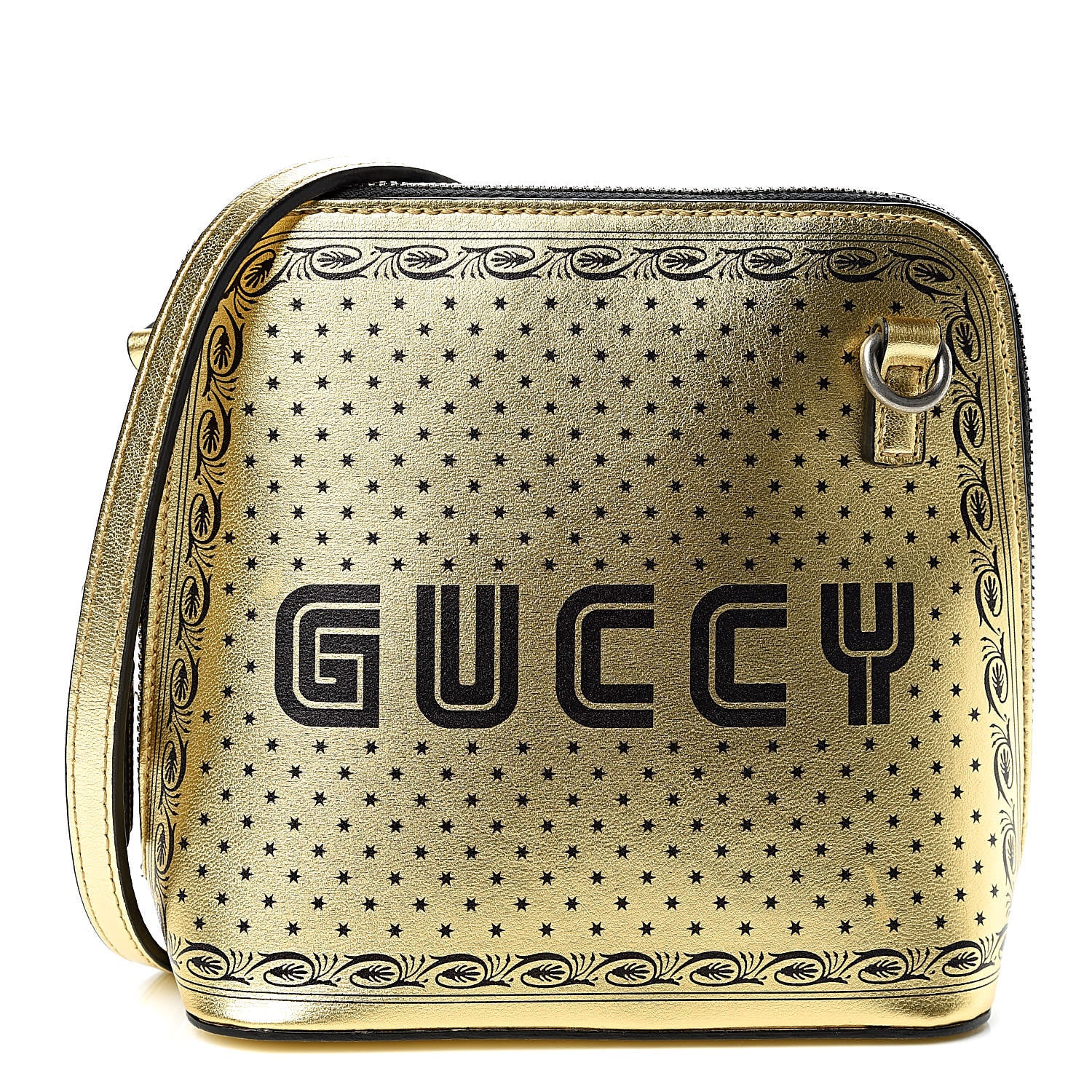Gucci X SEGA Calfskin GUCCY Stars Mini Dome Shoulder Bag Gold 1 of 10