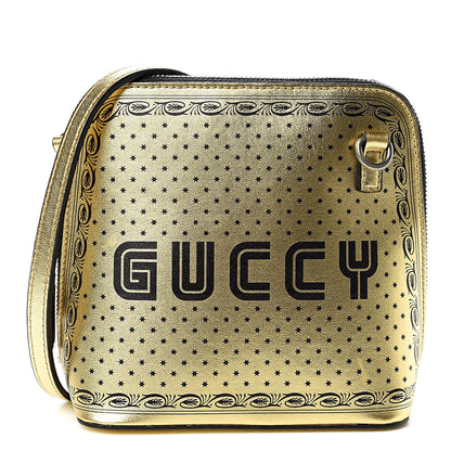 Gucci X SEGA Calfskin GUCCY Stars Mini Dome Shoulder Bag Gold 1 of 10