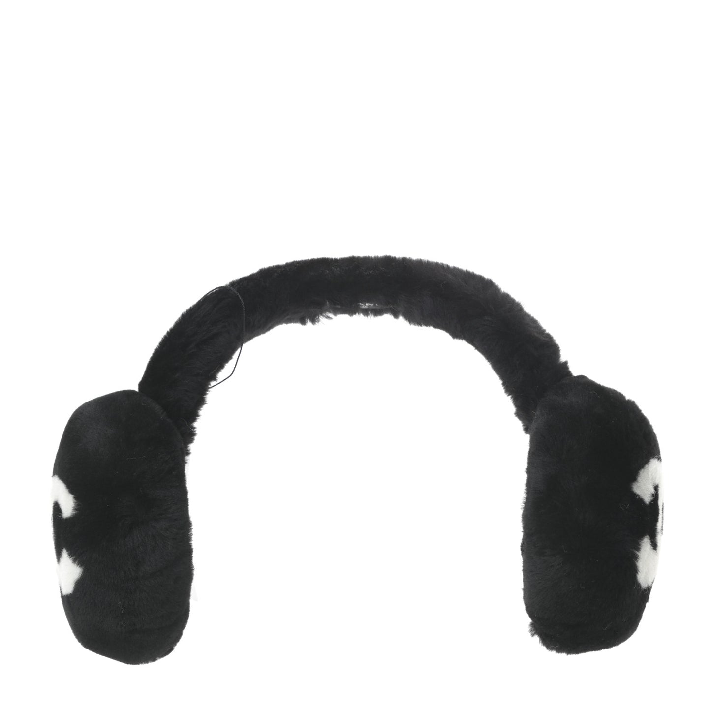 Shearling CC Ear Muffs Black White