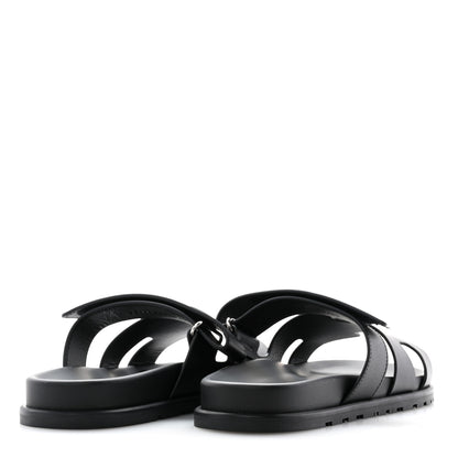 Hermes Calfskin Mens Chypre Sandals 42.5 Black 4 of 9