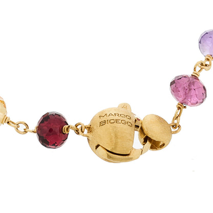 Marco Bicego 18K Yellow Gold Multi Gemstone Africa Single Strand Bracelet 5 of 5