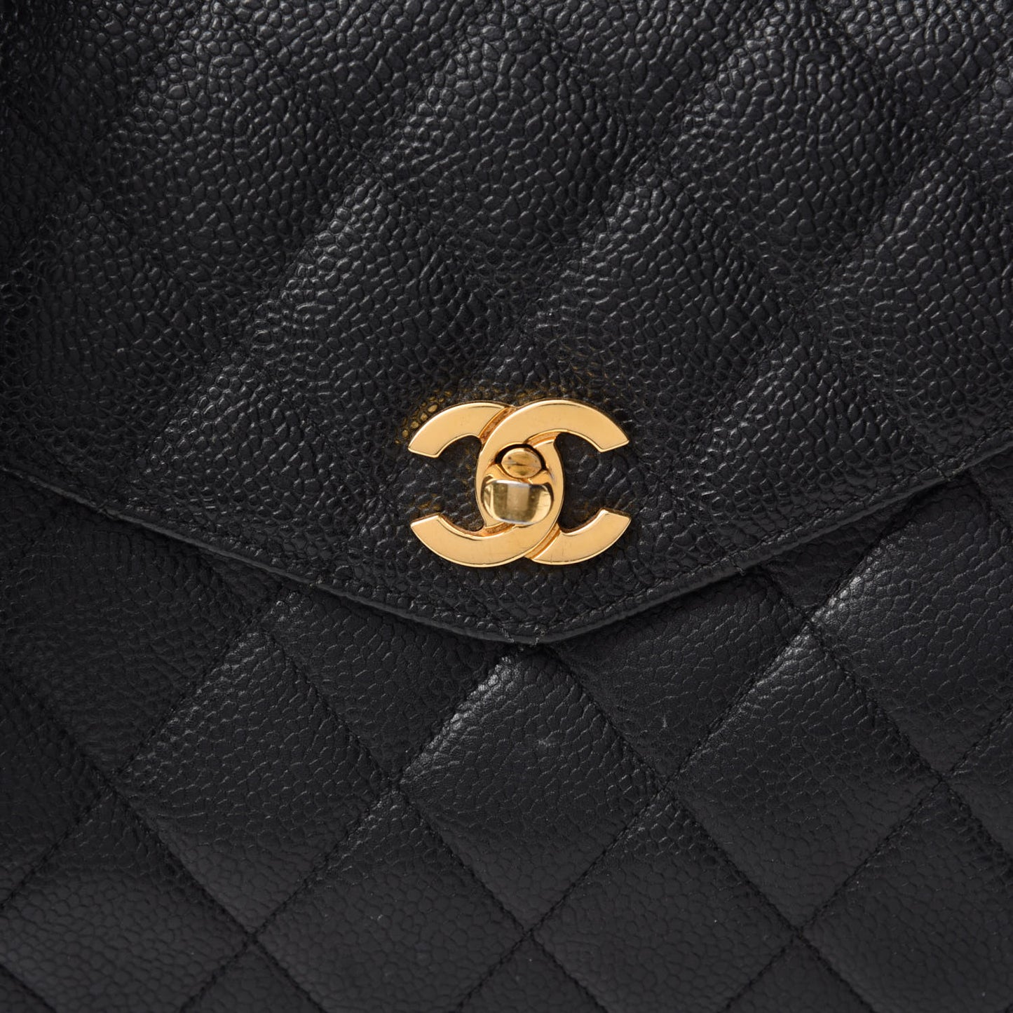 Caviar Quilted Single Flap Shoulder Bag Black