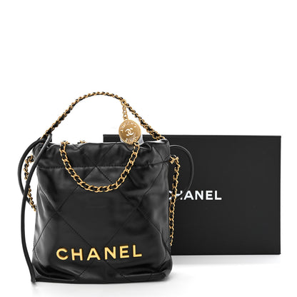 Chanel Shiny Calfskin Quilted Mini Chanel 22 Black 11 of 11