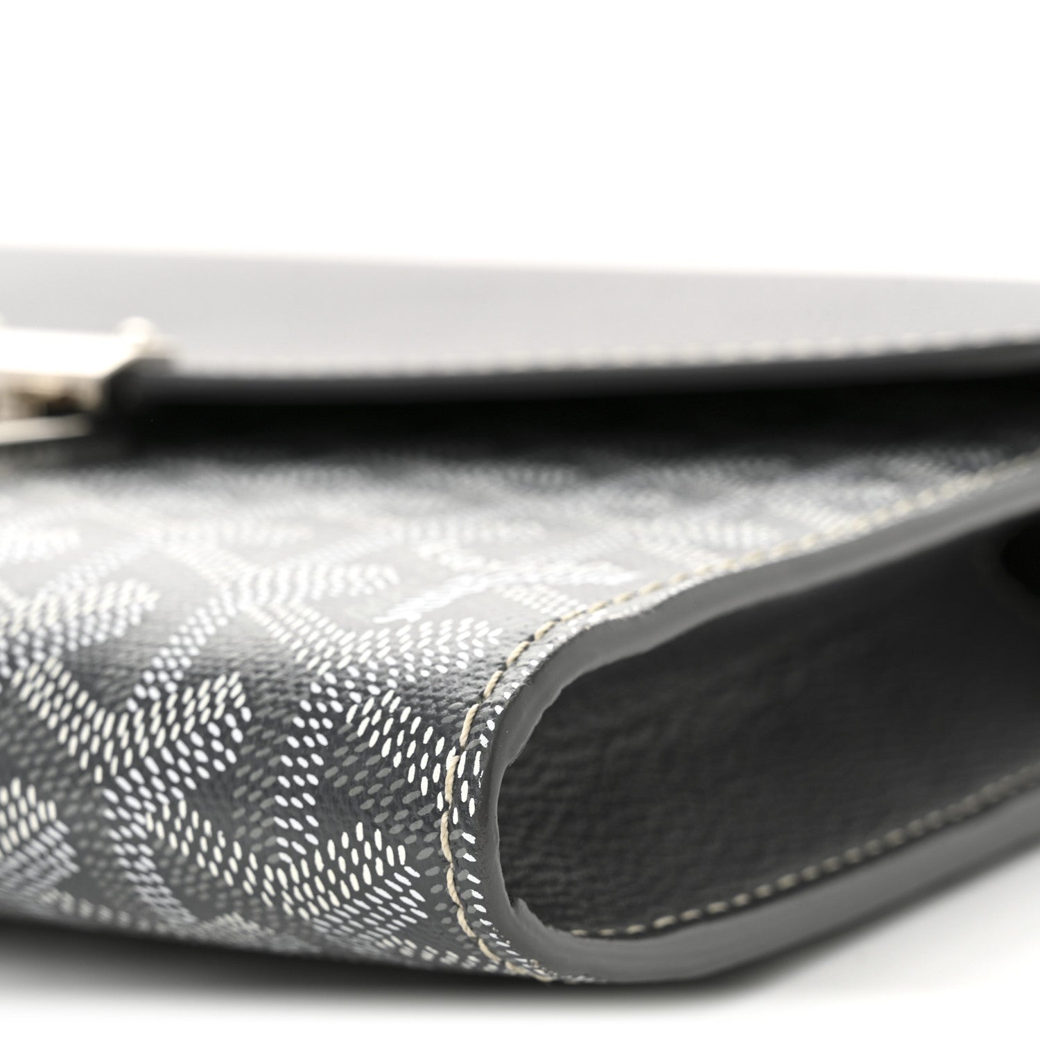 Goyard Goyardine Calfskin Chypre Wallet Pouch Grey 9 of 10