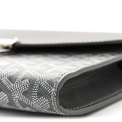 Goyard Goyardine Calfskin Chypre Wallet Pouch Grey 9 of 10