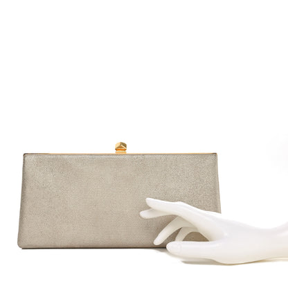 Jimmy Choo Metallic Coarse Glitter Celeste Clutch Champagne 2 of 9