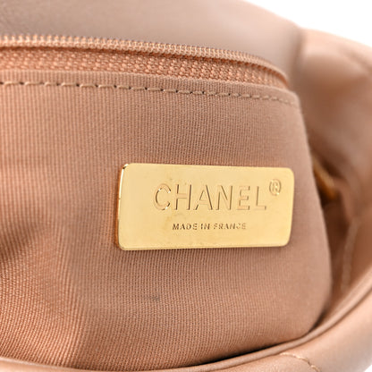 Chanel Shiny Lambskin Quilted Medium Chanel 19 Flap Beige 6 of 10