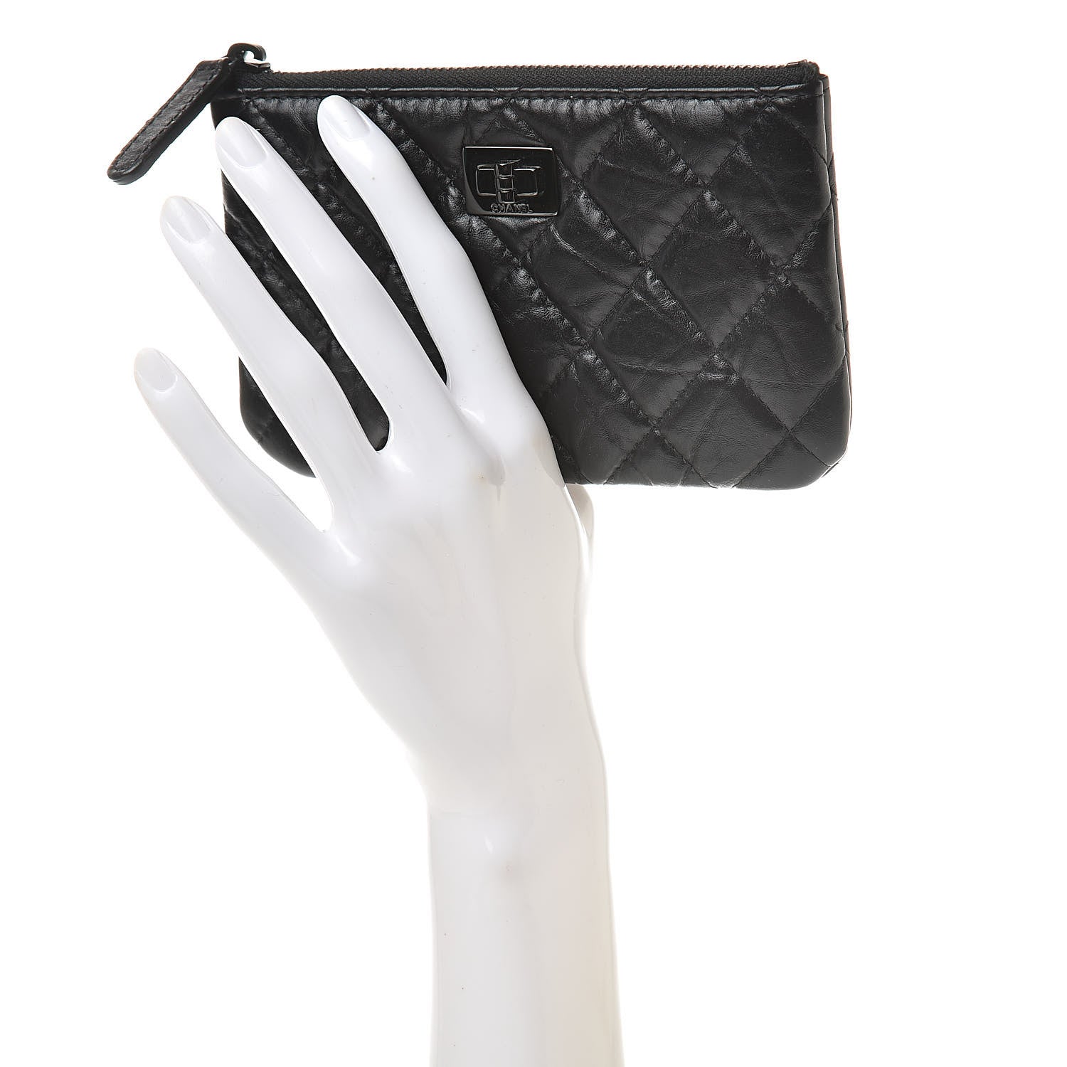 Chanel Aged Calfskin Quilted Small Reissue Cosmetic Case Black 2 of 8