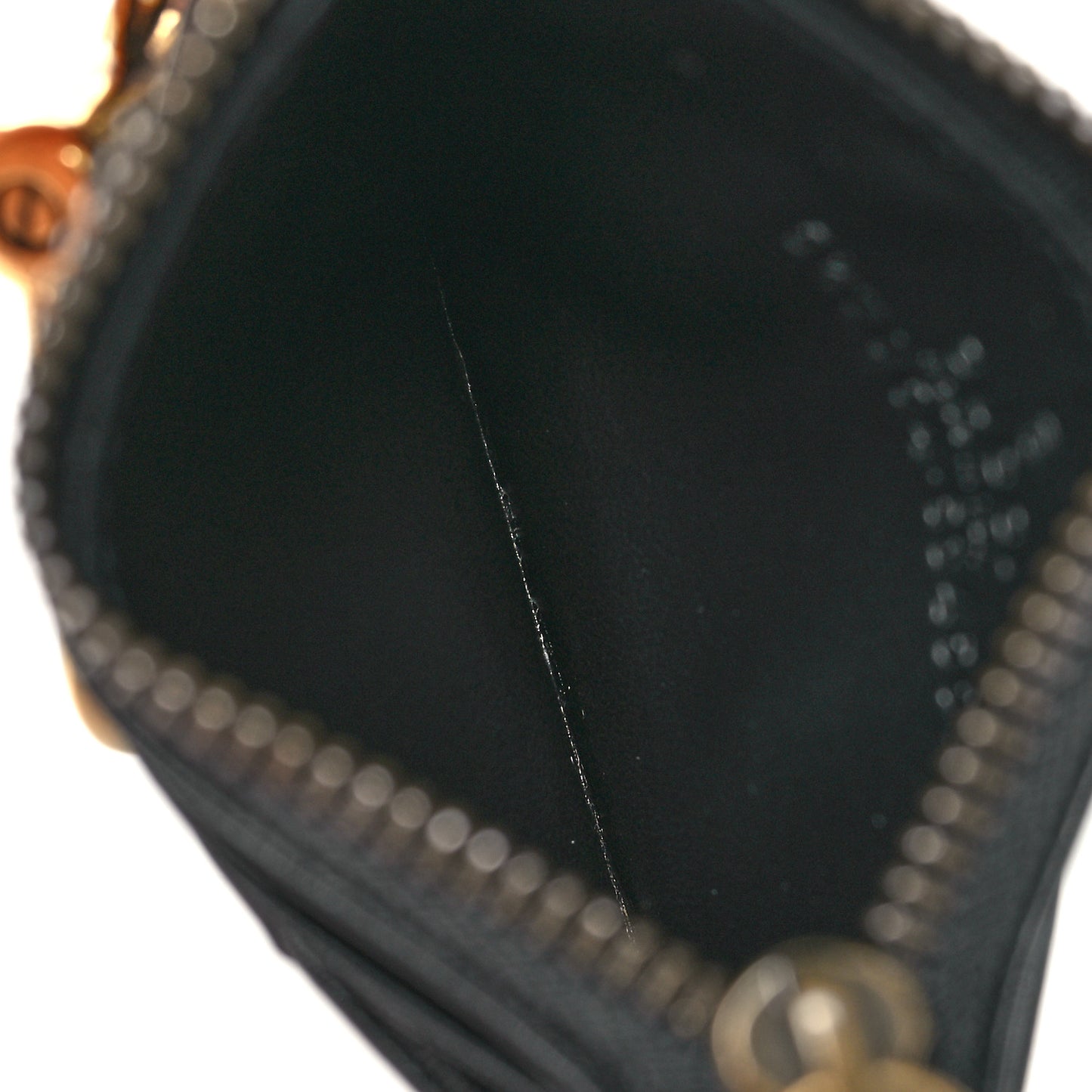 Calfskin Matelasse Chevron GG Marmont Key Case Card Holder Black