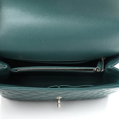 Chanel Caviar Quilted Small Coco Handle Flap Green 4 of 8