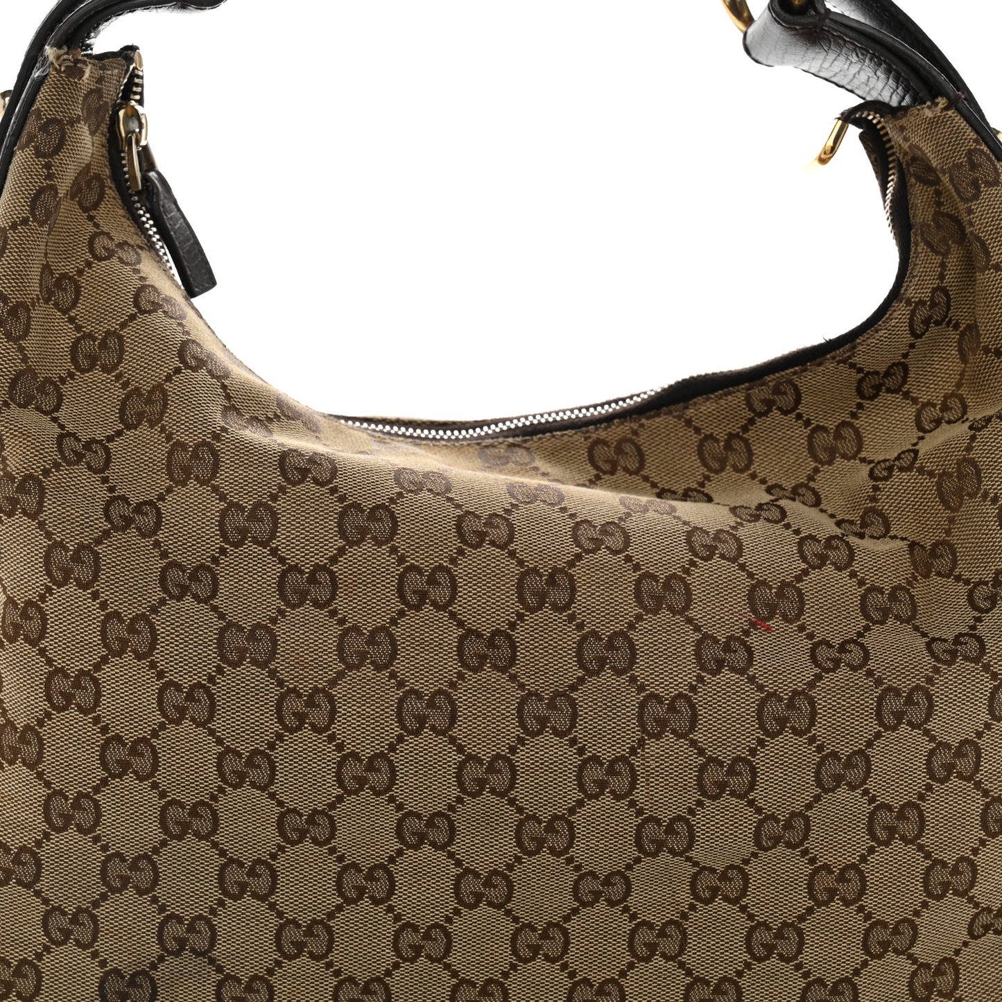 Monogram Medium Horsebit Chain Hobo Dark Brown