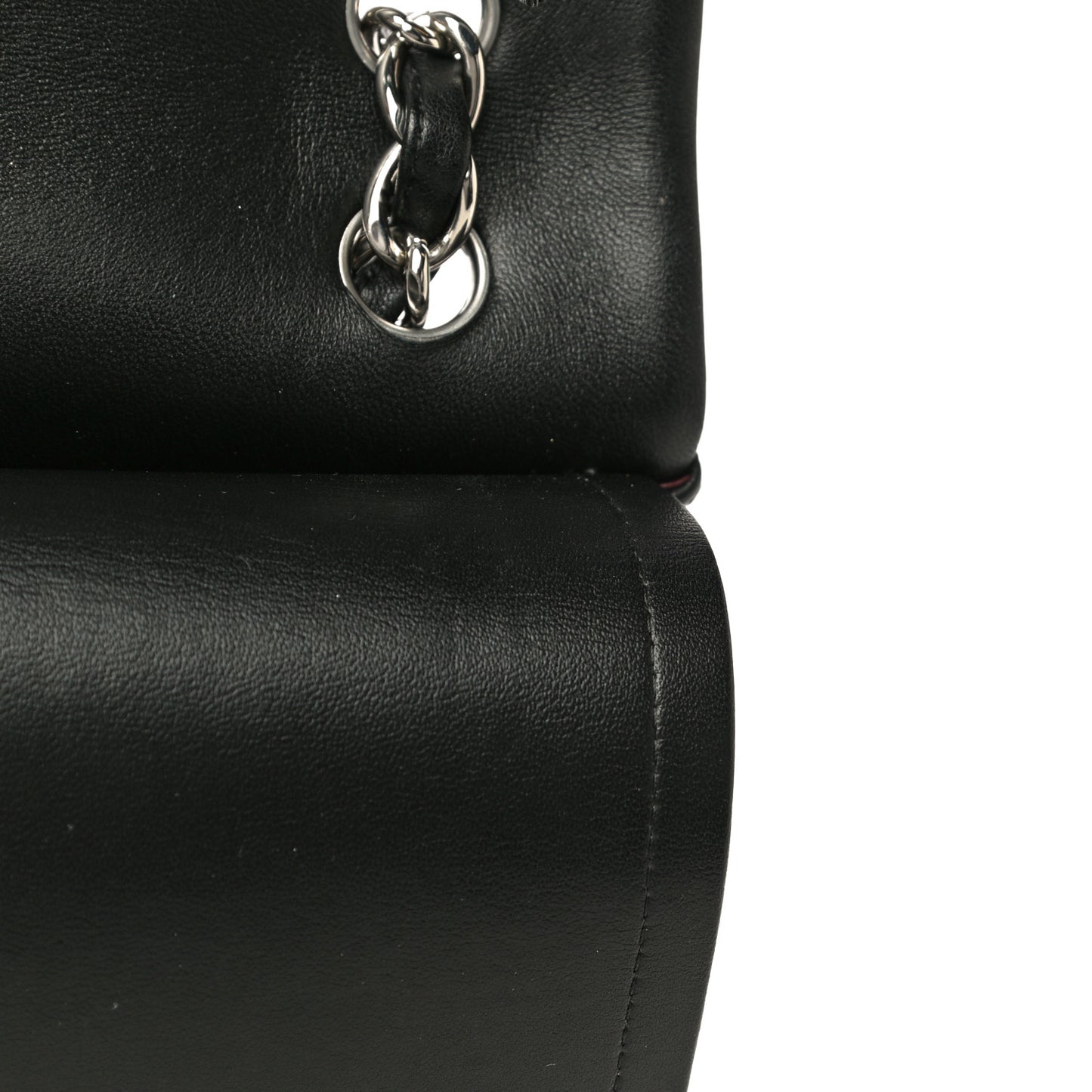 Lambskin Quilted Jumbo Double Flap Black
