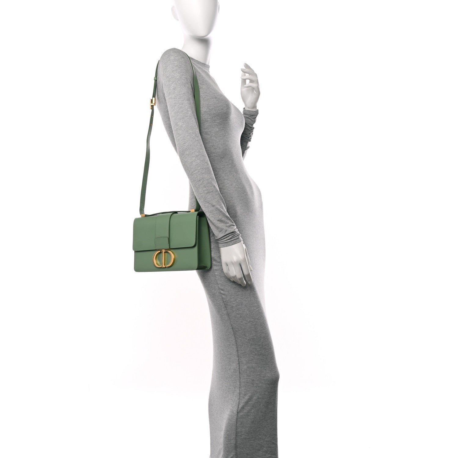 Christian Dior Smooth Calfskin 30 Montaigne Flap Bag Mint Green 2 of 11