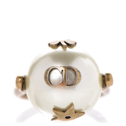 Christian Dior Spinning Pearl Tresor De Tribal Ring M Aged Gold 1 of 4