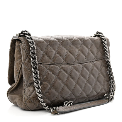 Chanel Glazed Caviar Medium Flap Khaki 3 of 14