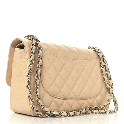 Chanel Caviar Quilted Jumbo Double Flap Beige 2 of 11