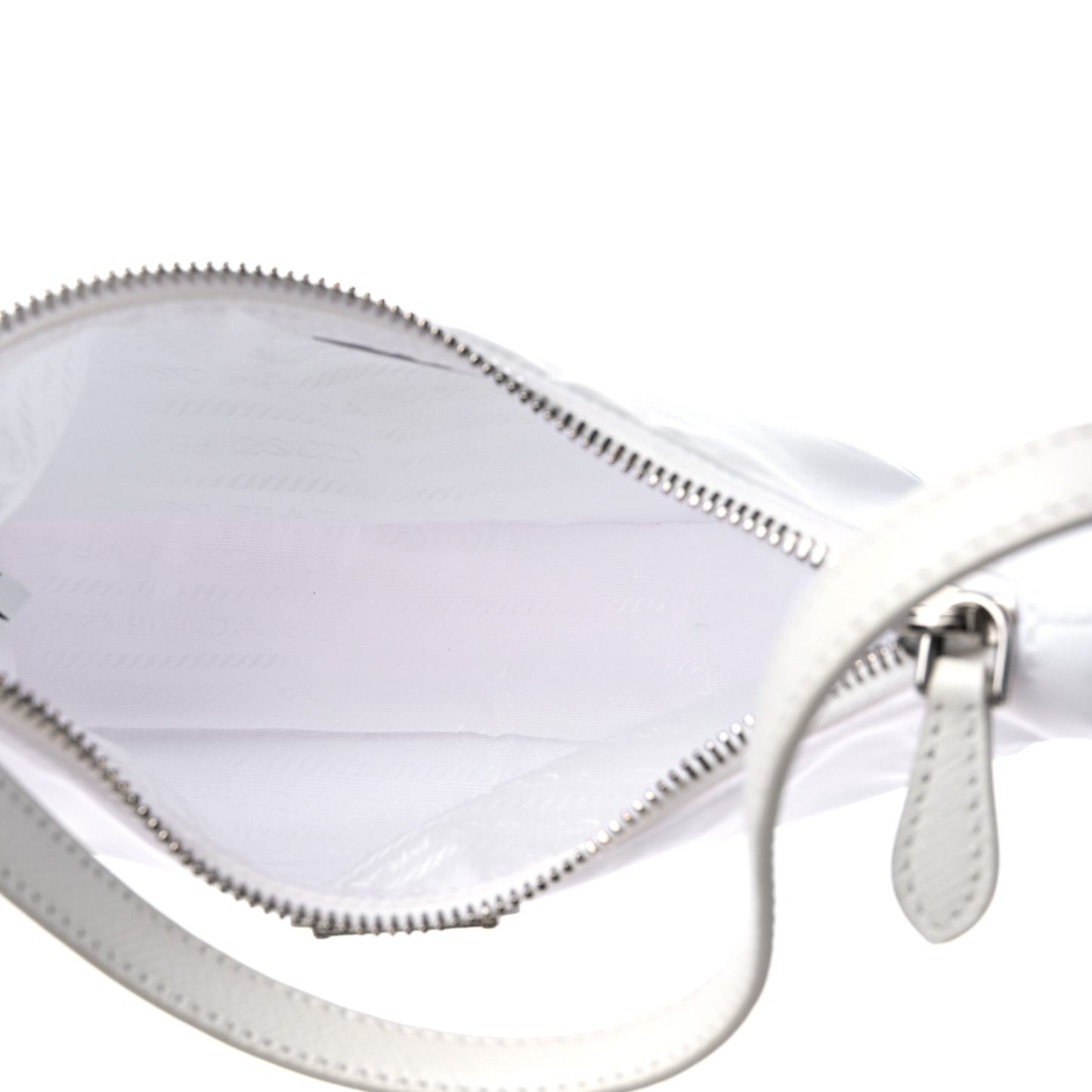 Re-Nylon Saffiano Mini Re-Edition 2005 Bag White