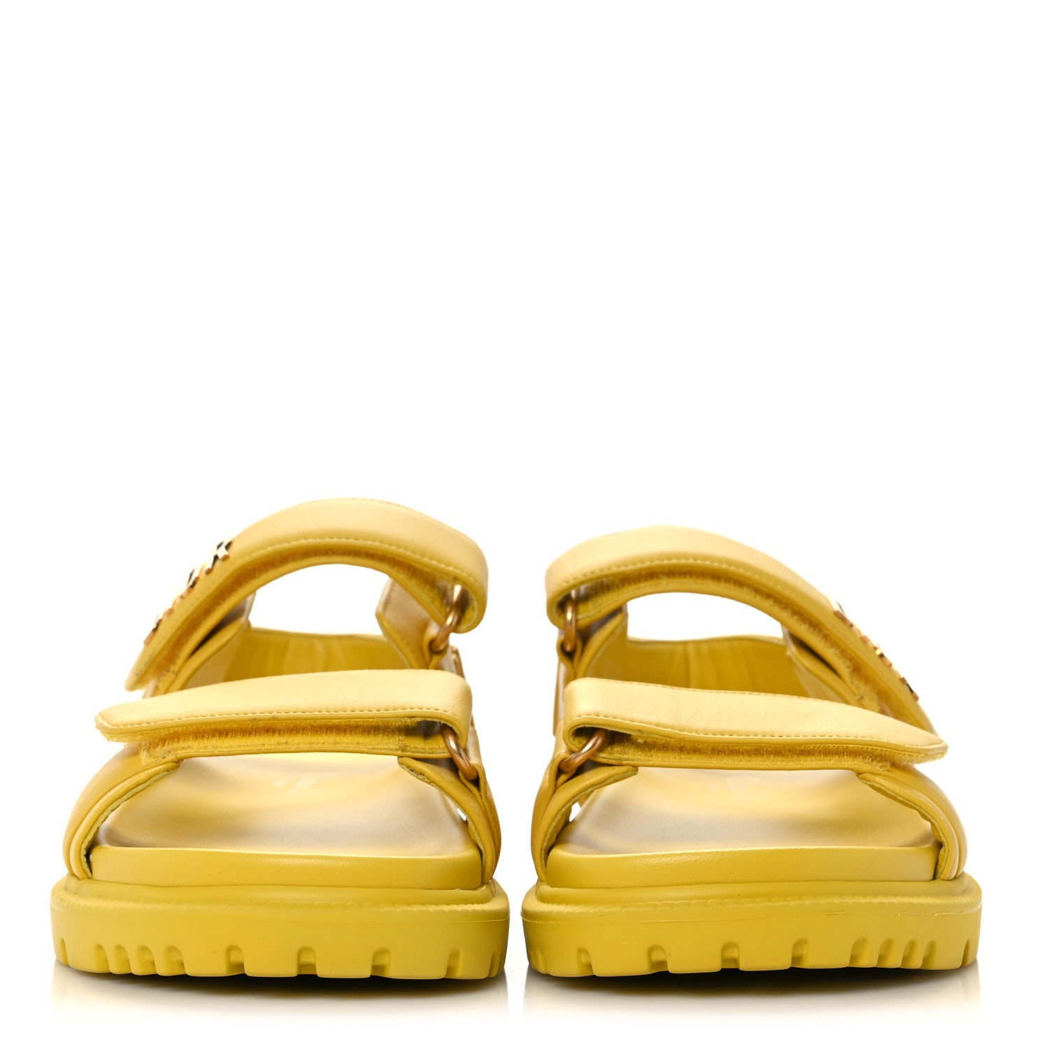 Christian Dior Lambskin Dioract 10mm Sandals 36 Yellow 2 of 8