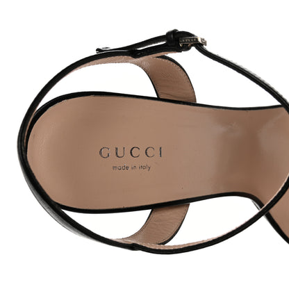 Gucci Sequin Satin Malaga Kid GG Marmont Ankle Wrap 105mm Sandals 41 Black 8 of 8