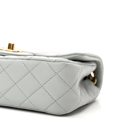 Chanel Lambskin Quilted Mini Rectangular Pearl Crush Flap Grey 10 of 13