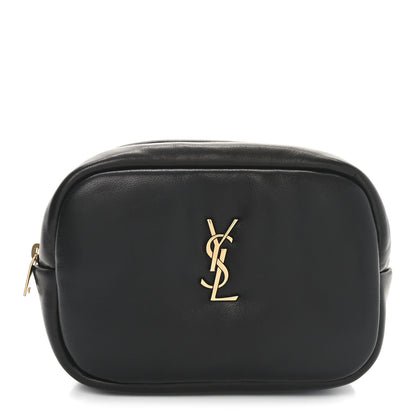 Saint Laurent Lambskin Calypso Cosmetic Case Black 1 of 10