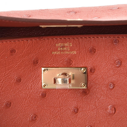 Hermes Ostrich Kelly Longue Wallet Brique 6 of 8