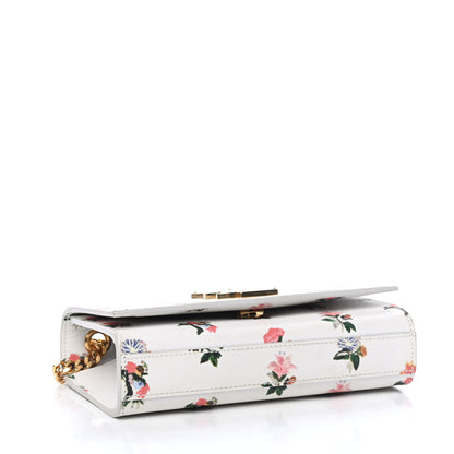Saint Laurent Calfskin Prairie Flower Printed Small Classic Monogram Kate Satchel White 3 of 4