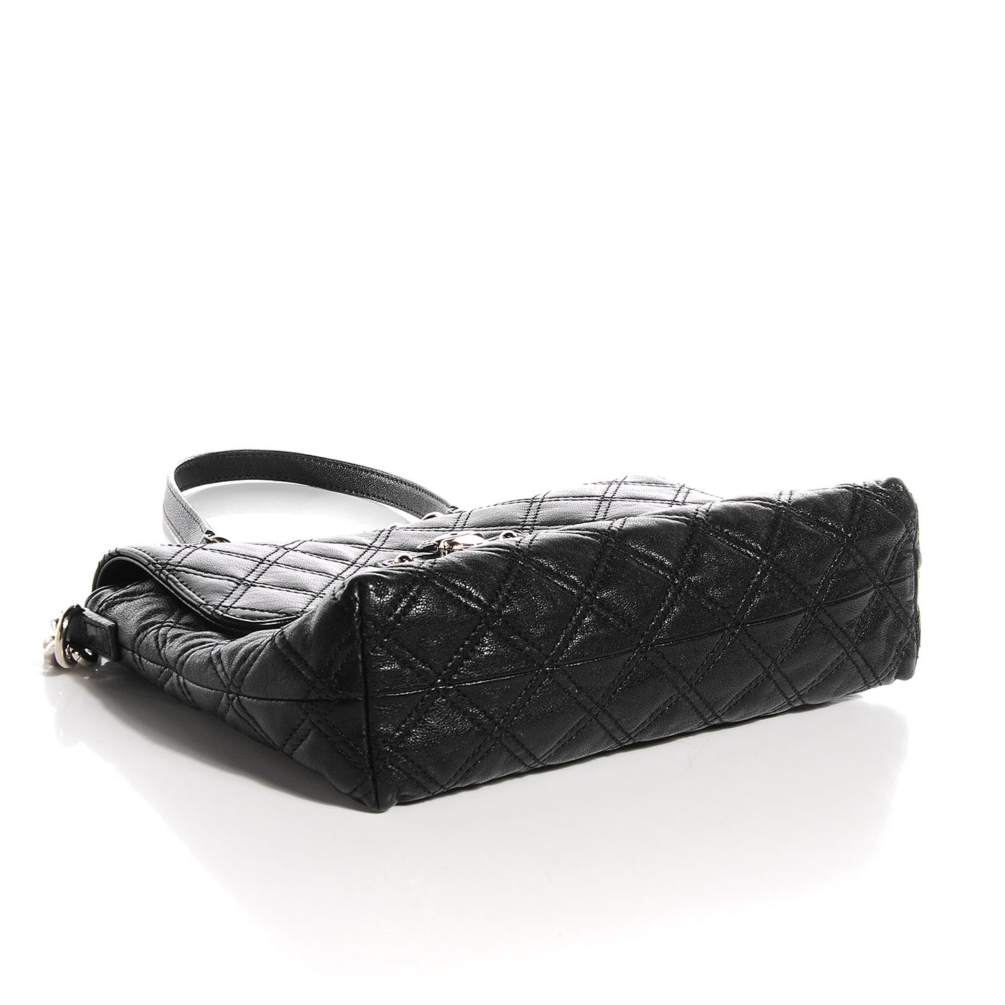 Quilted Lambskin The Large Single Flap Black
