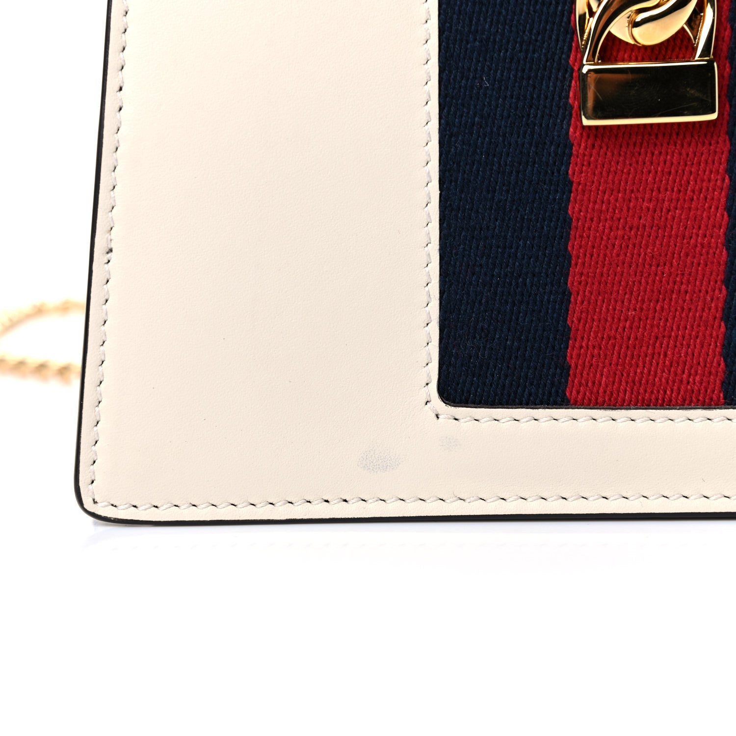 Gucci Calfskin Super Mini Sylvie Chain Shoulder Bag White 11 of 13