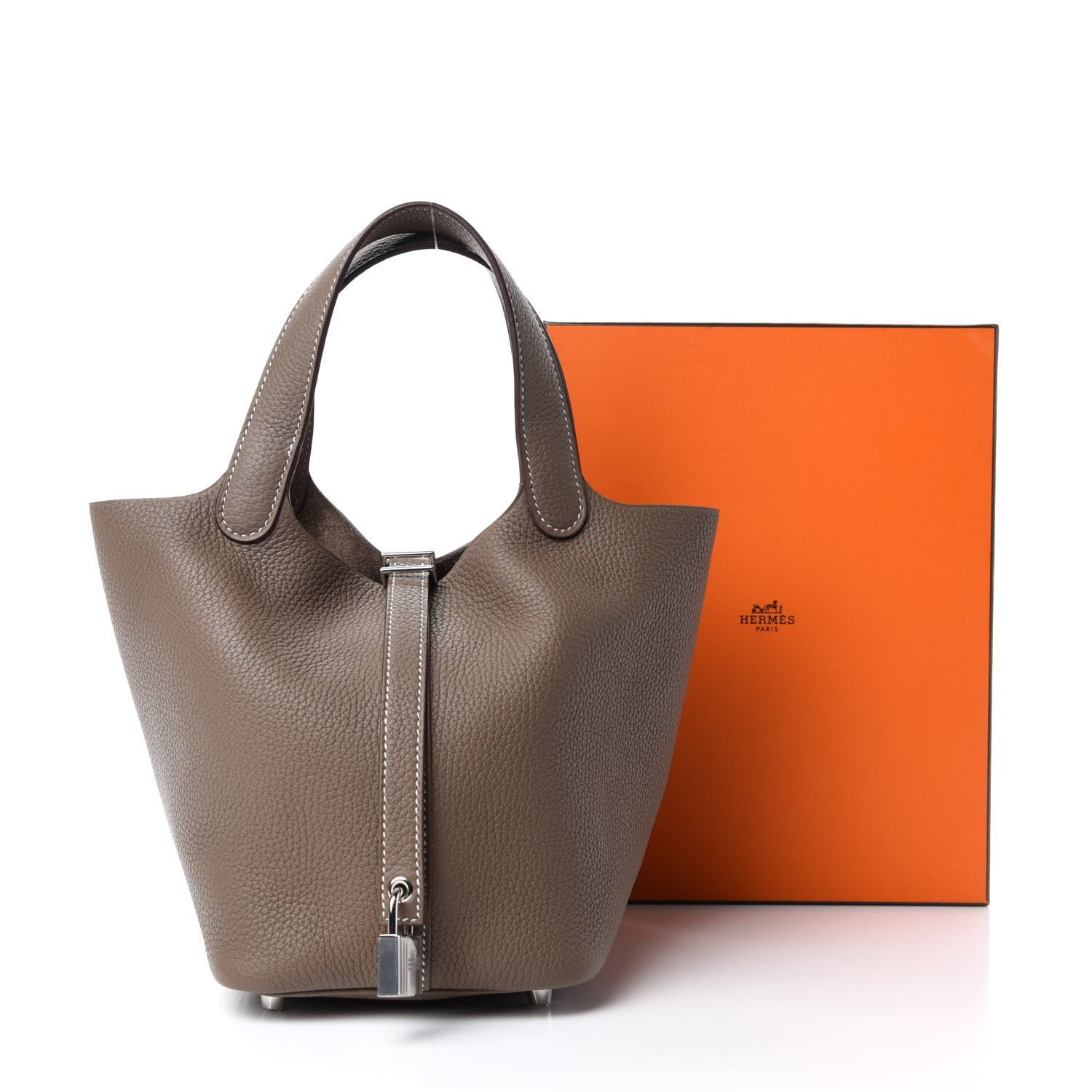 Hermes Taurillon Clemence Picotin Lock 18 PM Etoupe 11 of 11