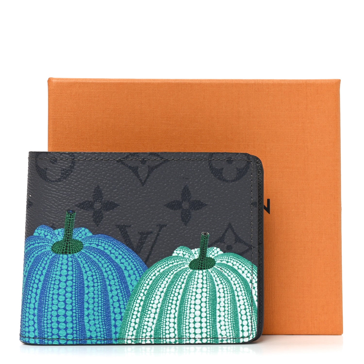 Louis Vuitton LV X YK Monogram Eclipse Reverse Pumpkin Slender Wallet Multicolor 8 of 8