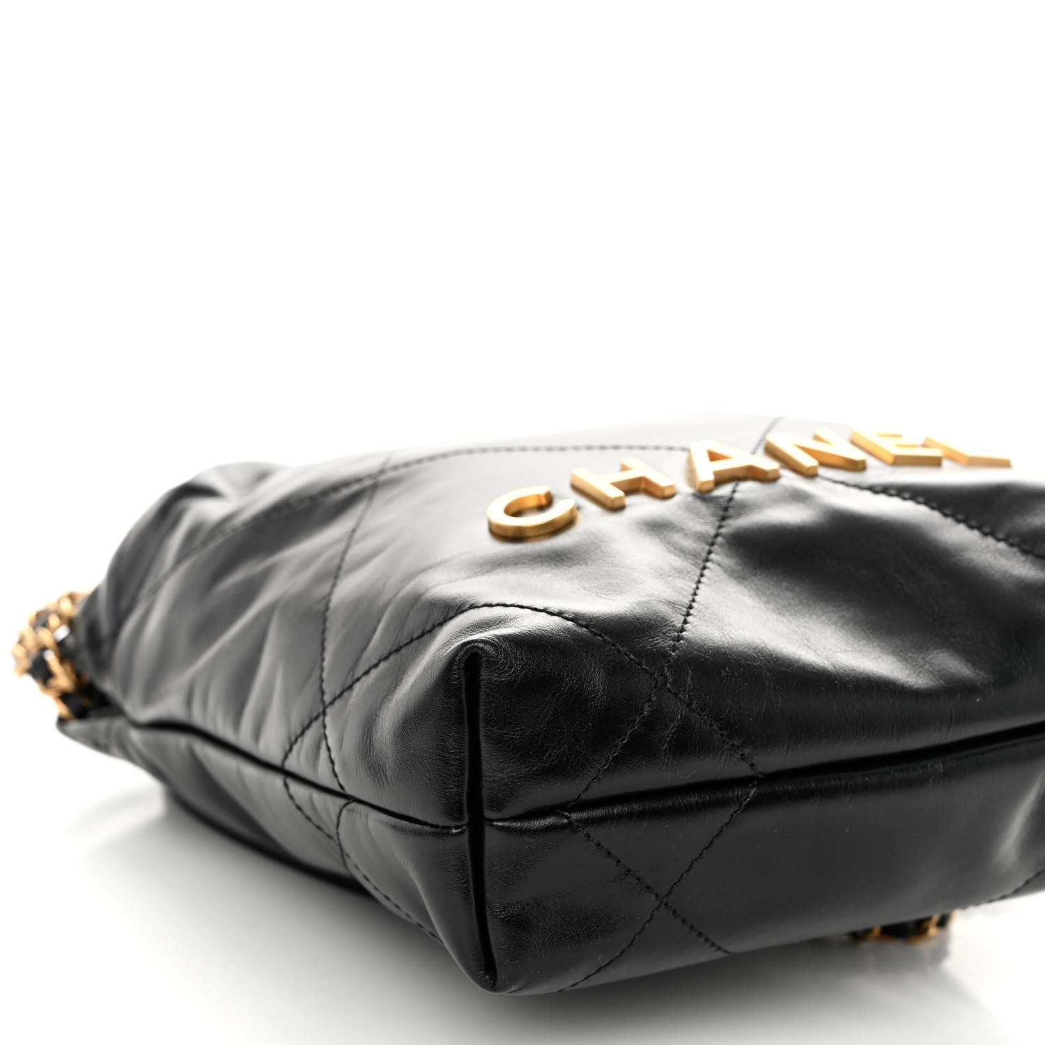 Chanel Shiny Calfskin Quilted Mini Chanel 22 Black 9 of 10