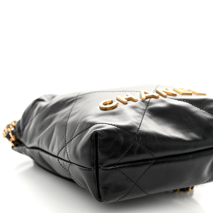 Chanel Shiny Calfskin Quilted Mini Chanel 22 Black 9 of 10
