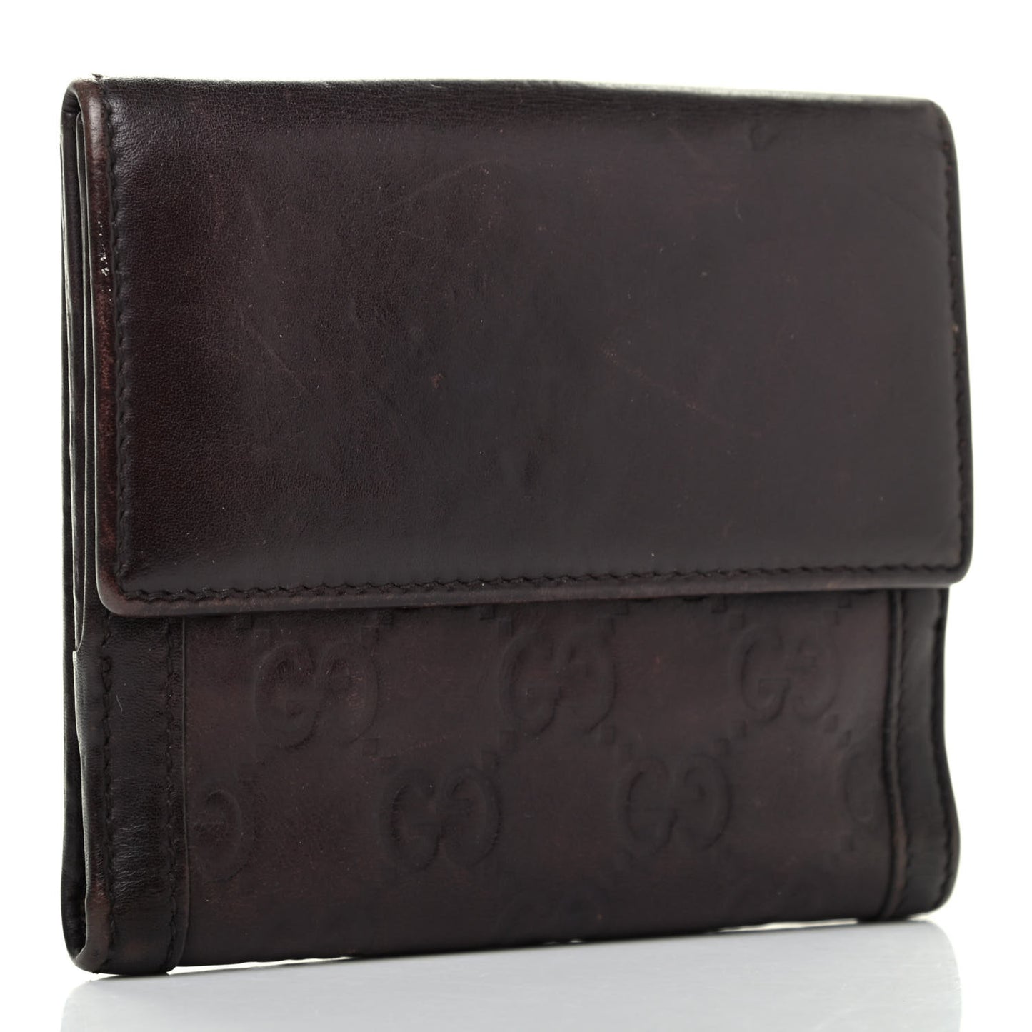 Guccissima Wave French Wallet Dark Brown