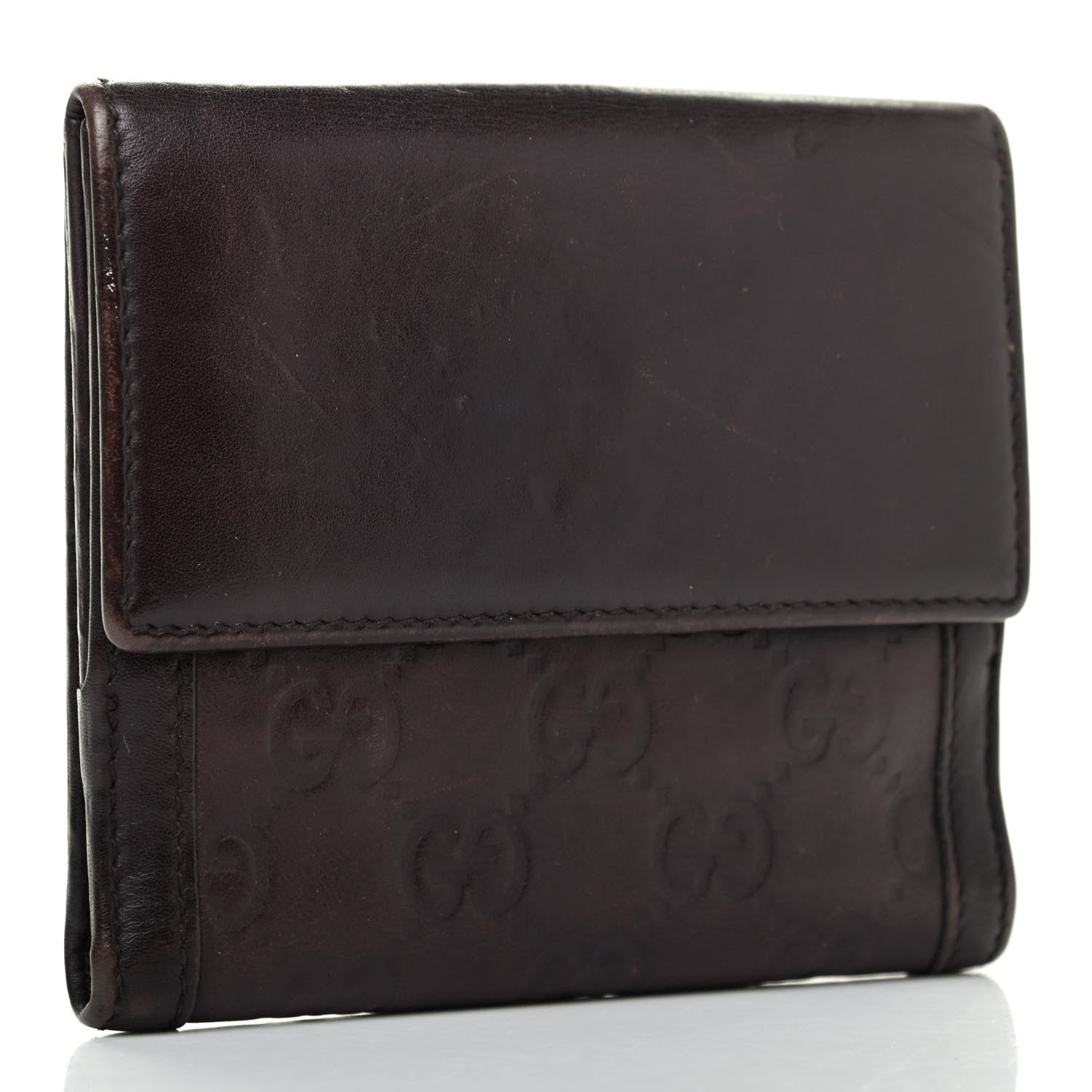 Gucci Guccissima Wave French Wallet Dark Brown 2 of 4