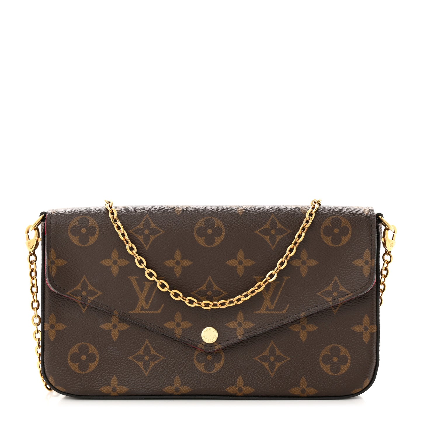 Monogram Pochette Felicie Chain Wallet Fuchsia