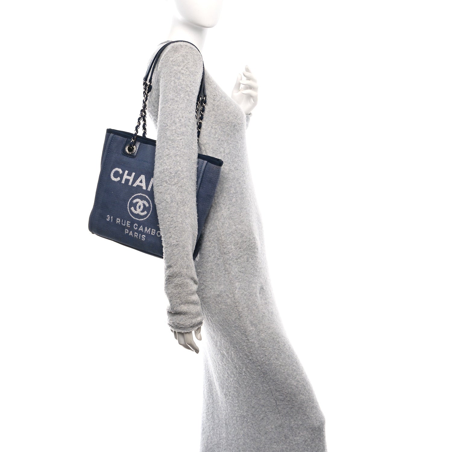 Chanel Canvas Mini Deauville Tote Blue 2 of 10