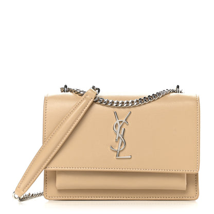 Saint Laurent Calfskin Monogram Sunset Chain Wallet Nude Powder 1 of 13
